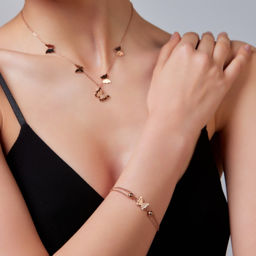 Butterfly bracelet online rose gold