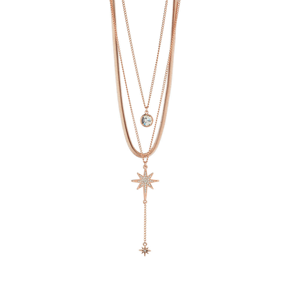 Crystal Star Rose Gold Necklace - Knight and Day Jewellery