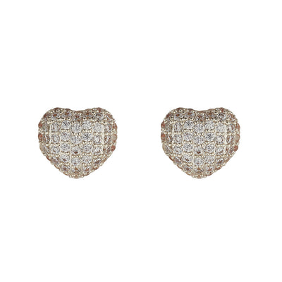 Micro Pave Heart Earrings