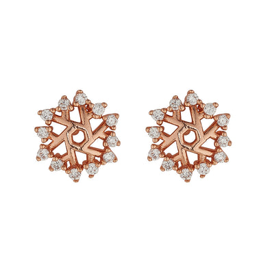 Snowflake Rose Gold Earrings