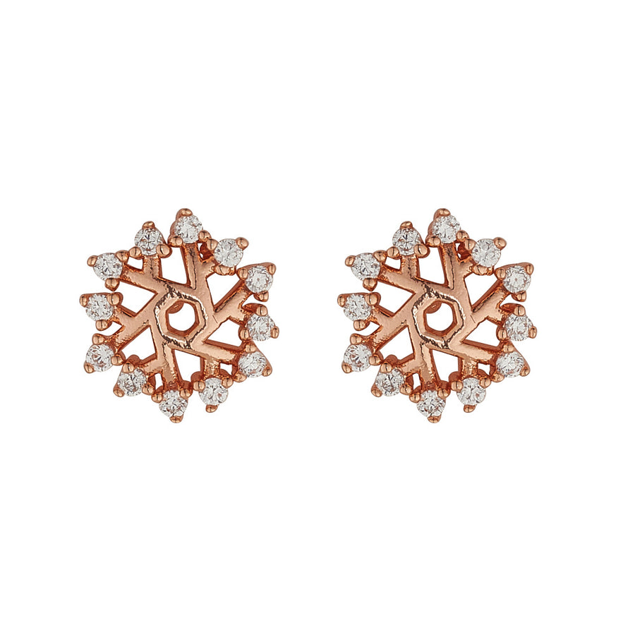 Snowflake Rose Gold Earrings