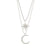 Moon & Stars Layered Silver Necklace