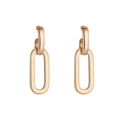 Paper Clip Gold Drop Earrings