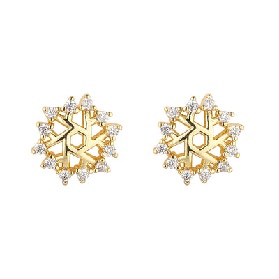 Snowflake Gold Earrings