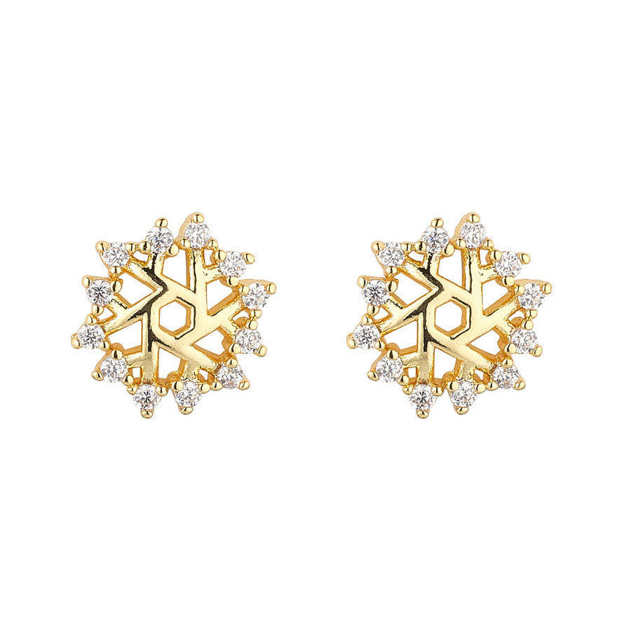 Snowflake Gold Earrings