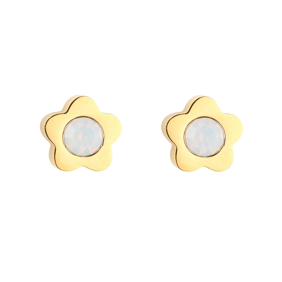 White Opal Studs