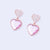 Rose Crystal Heart Studs