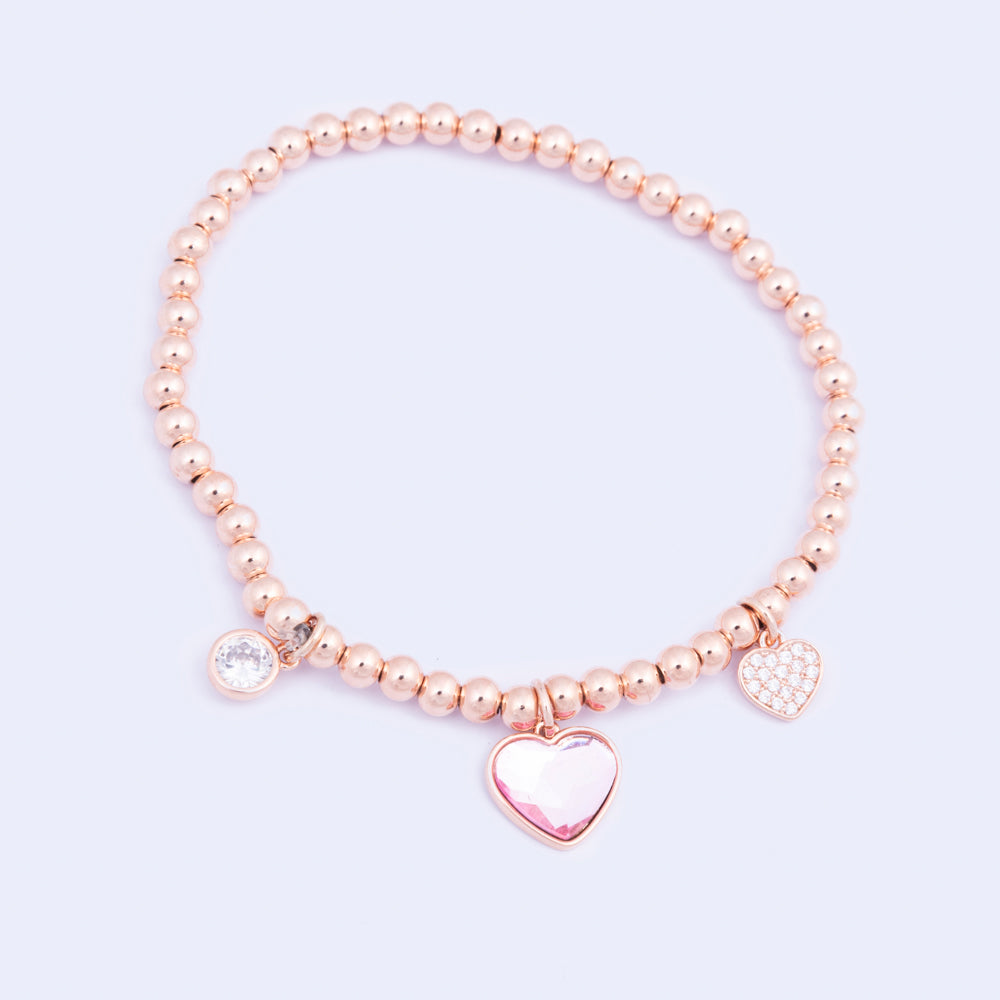 Rose Crystal Beaded Bracelet - Knight and Day Jewellery