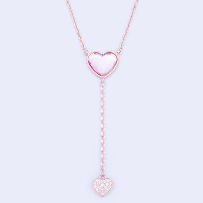 Rose Crystal Drop Necklace