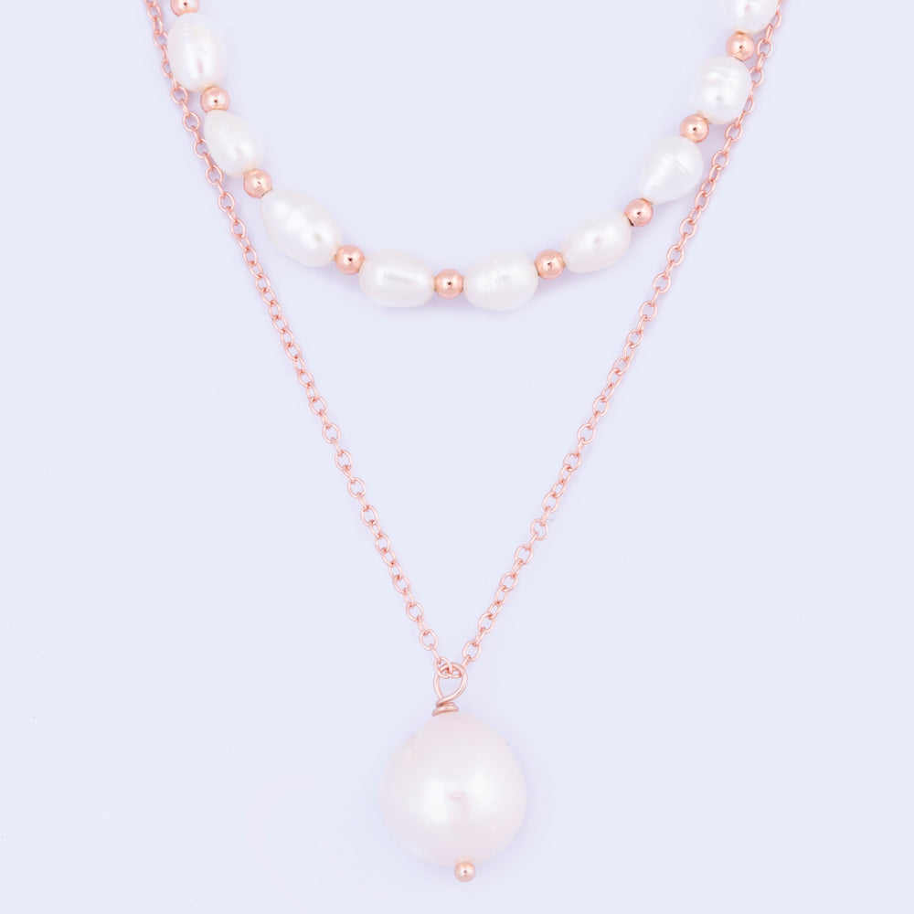 Rose gold hot sale and pearl