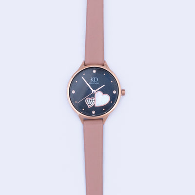 "Synchronised Hearts" Beige Watch