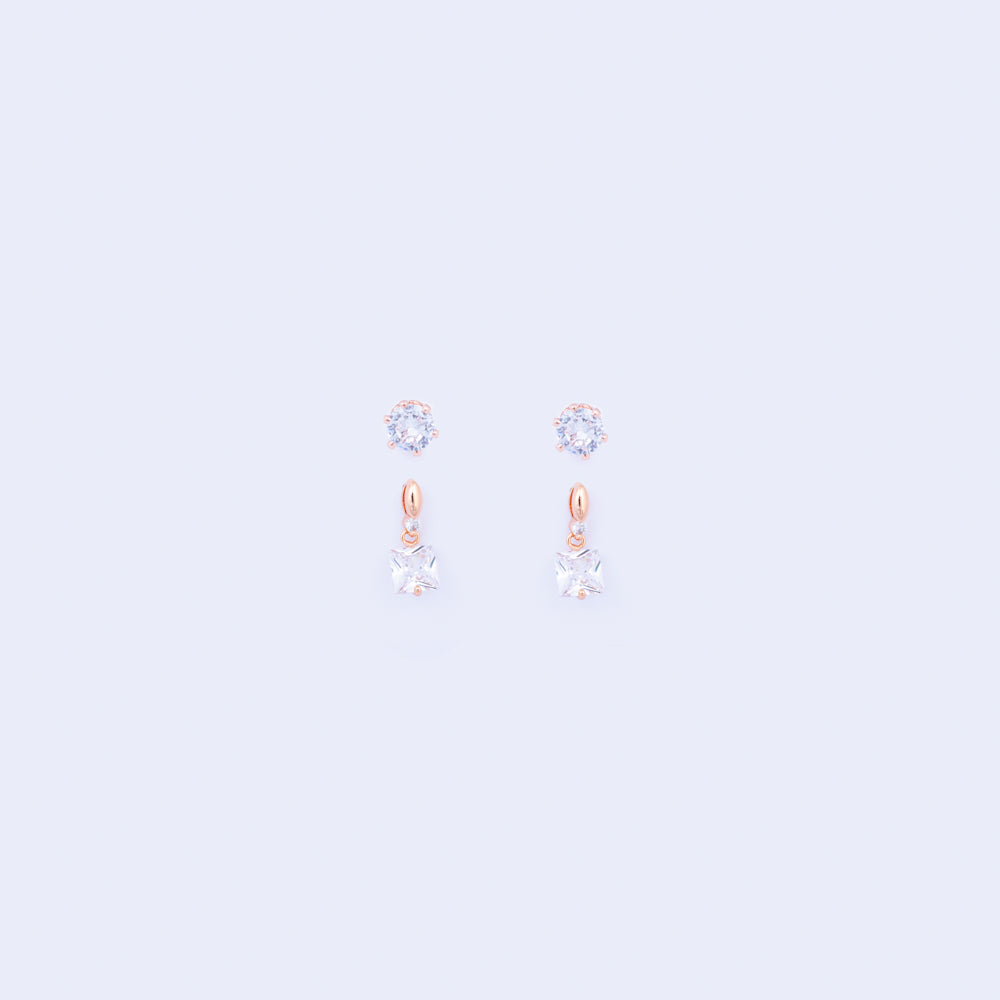 Duo Rose Gold Earring Set
