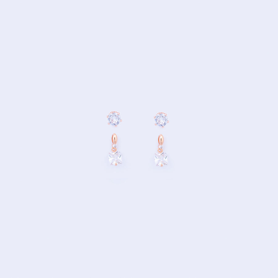 Duo Rose Gold Earring Set