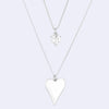 Silver Duo Drooping Heart Necklace