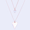 Rose Gold Duo Drooping Heart Necklace