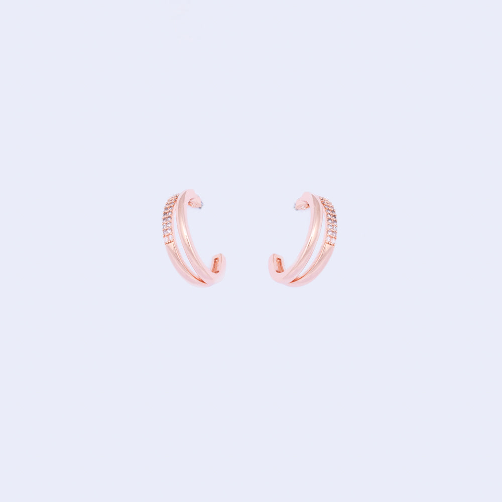 Rose Gold Double Hoop Earrings
