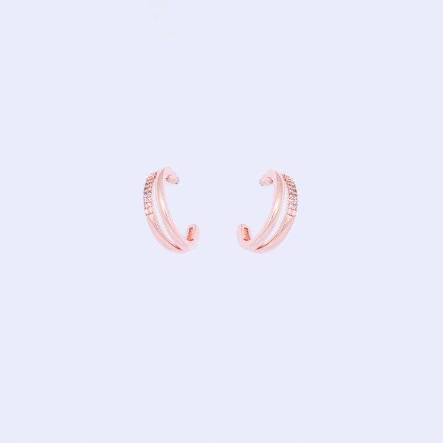Rose Gold Double Hoop Earrings