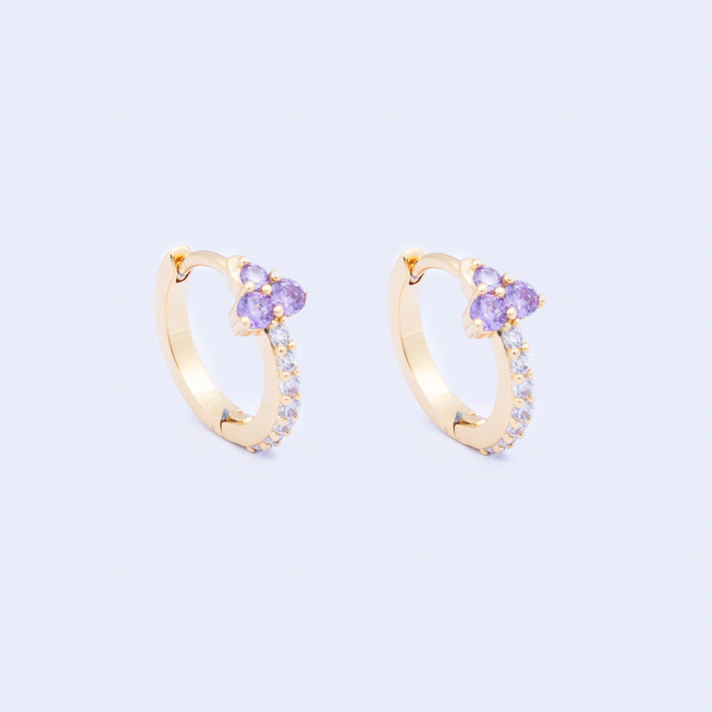 Amethyst Huggies Earrings