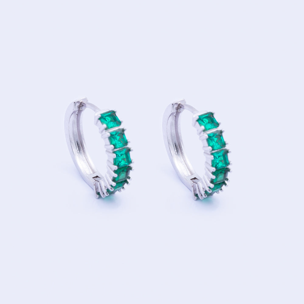 Classic Emerald Hoops