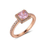 Pink CZ Rose Gold Ring Size 8