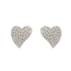 Silver Micro Pave Heart Earrings