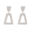 Silver Geometric Drop Earrings