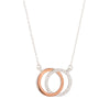 Mixed Metal Silver & Rose Gold Interlinking Circles Necklace
