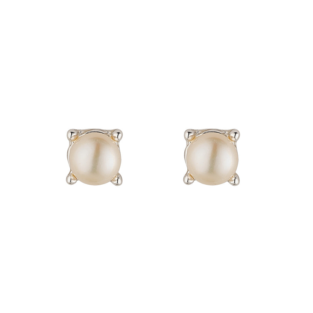 Freshwater Pearl Studs, Silver