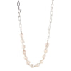 Freshwater Pearl & Paperclip Chain Necklace, Silver