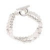 Silver & White Bead Bracelet