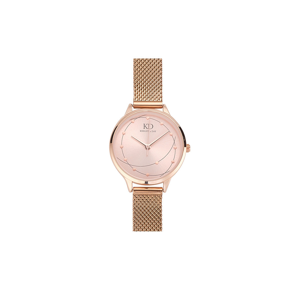Milena Rose Gold Mesh Band Watch