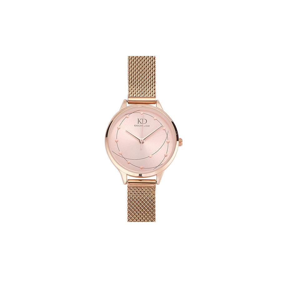 Milena Rose Gold Mesh Band Watch
